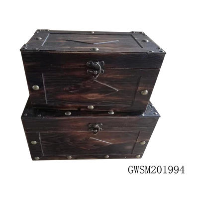 OBM Dark Brown S30*17.5*17 Reclaimed Wood Blanket Chest